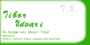 tibor udvari business card